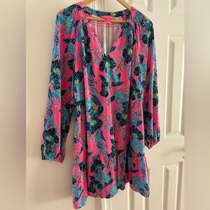 Lilly Pulitzer pink floral dress Size Large